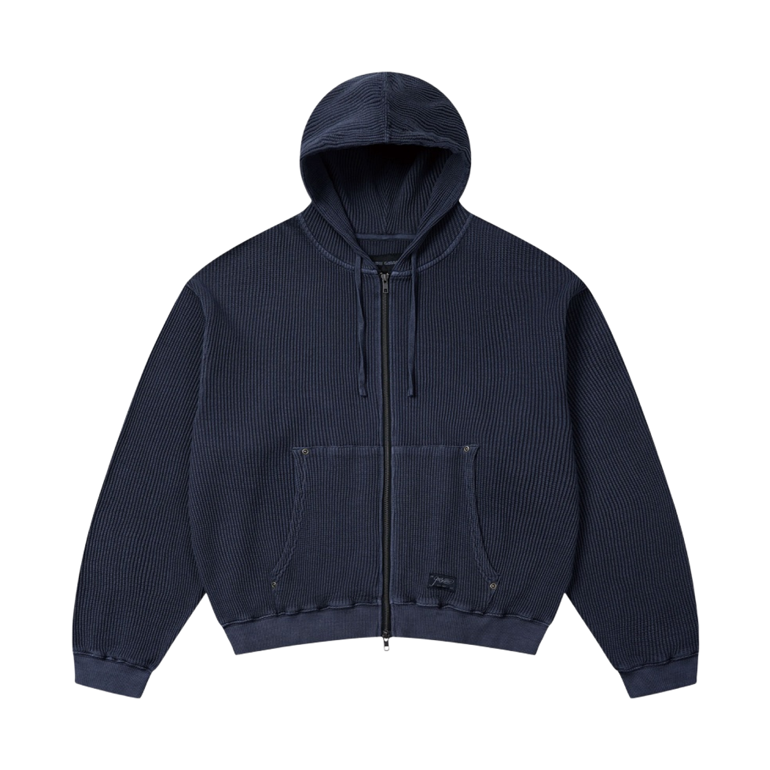 IG26SOT002NV INSANE GARAGE Washed Waffle Hoodie_Navy