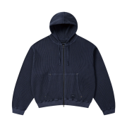 INSANE GARAGE Washed Waffle Hoodie_Navy