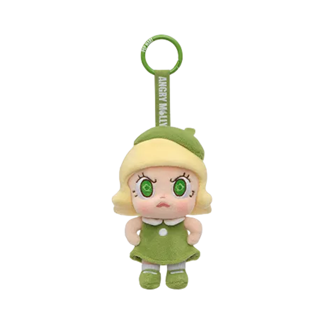 팝마트 앵그리 몰리 앵그리 에너지 시리즈 인형 키링 그린 파이어 (개봉 박스)(Pop Mart Angry Molly Angry Energy Series Plush Pendant Green Fire (Opened Case))