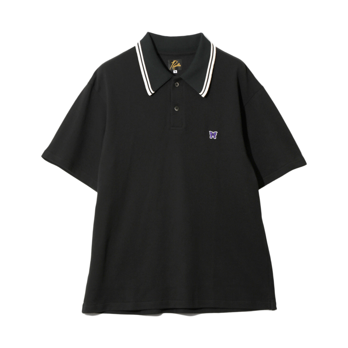 니들스 레귤러 칼라 폴로 코튼 피케 블랙(Needles Regular Collar Polo Cotton Pique Black) - 1