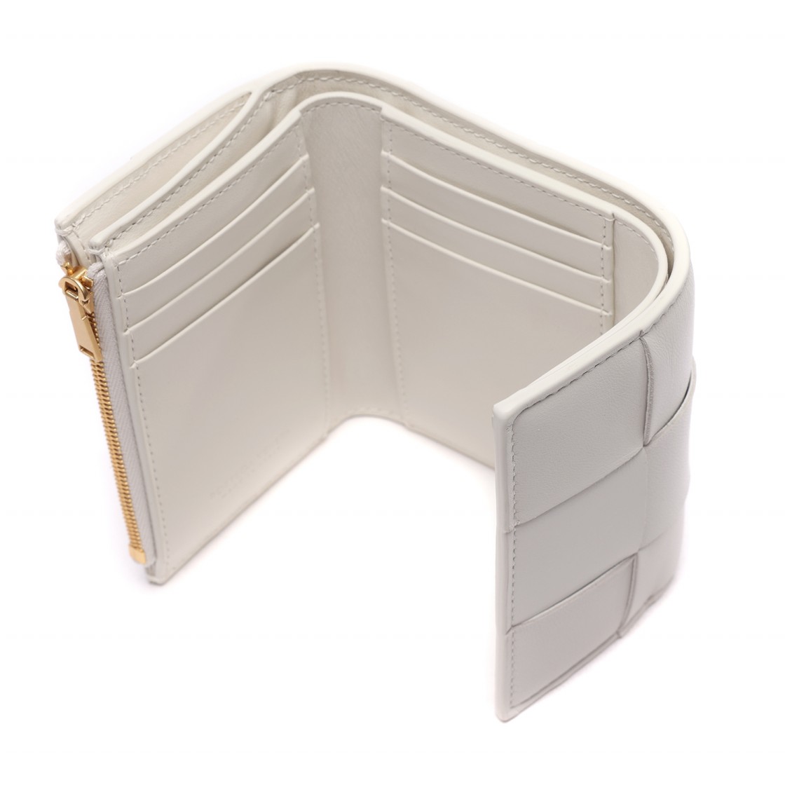 [20% 쿠폰] 보테가 베네타 카세트 트라이폴드 지퍼 월렛 화이트([20% 쿠폰] Bottega Veneta Cassette Tri-Fold Zip Wallet White) - 6