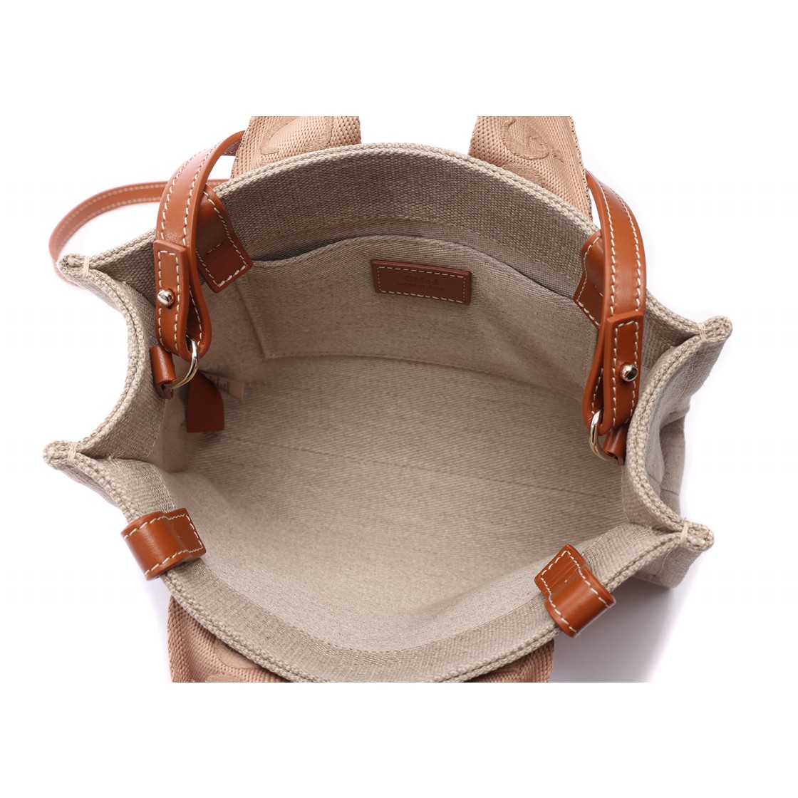 [20% 쿠폰] 끌로에 린넨 스몰 우디 토트백 소프트 탄([20% 쿠폰] Chloe Small Woody Tote Bag in Linen Soft Tan) - 6