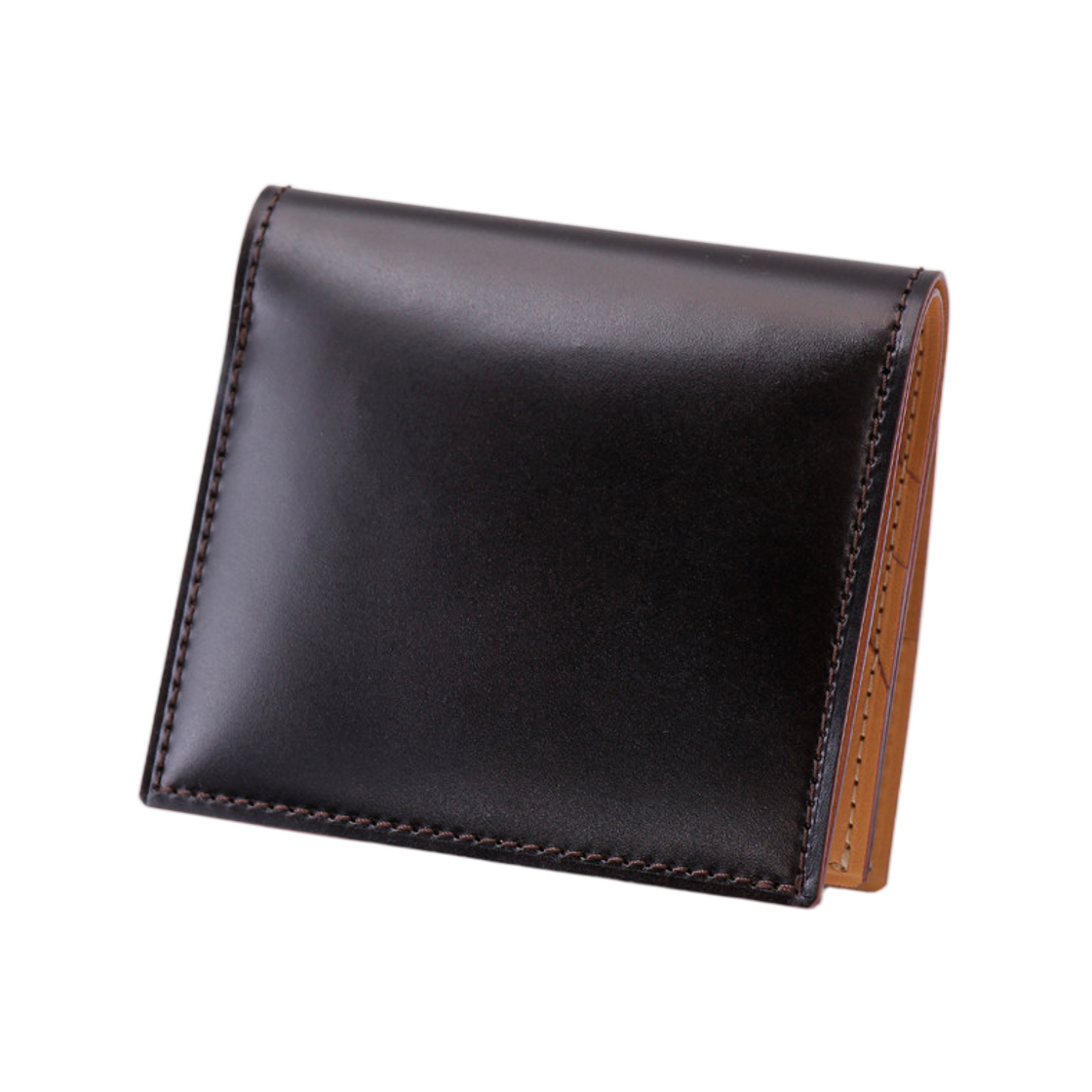 간조 코도반 컴팩트 빌 월렛 박스 코인 케이스 다크 브라운(Ganzo Cordovan Compact Bill Wallet with Box Coin Case Dark Brown)