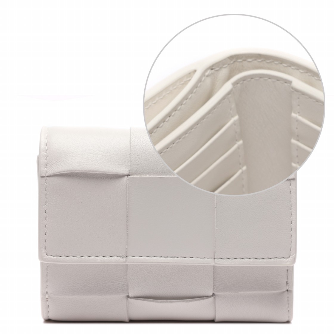 [20% 쿠폰] 보테가 베네타 카세트 트라이폴드 지퍼 월렛 화이트([20% 쿠폰] Bottega Veneta Cassette Tri-Fold Zip Wallet White) - 2