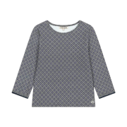 (W) Coyseio Flower Capri Sleeve Blue Grey