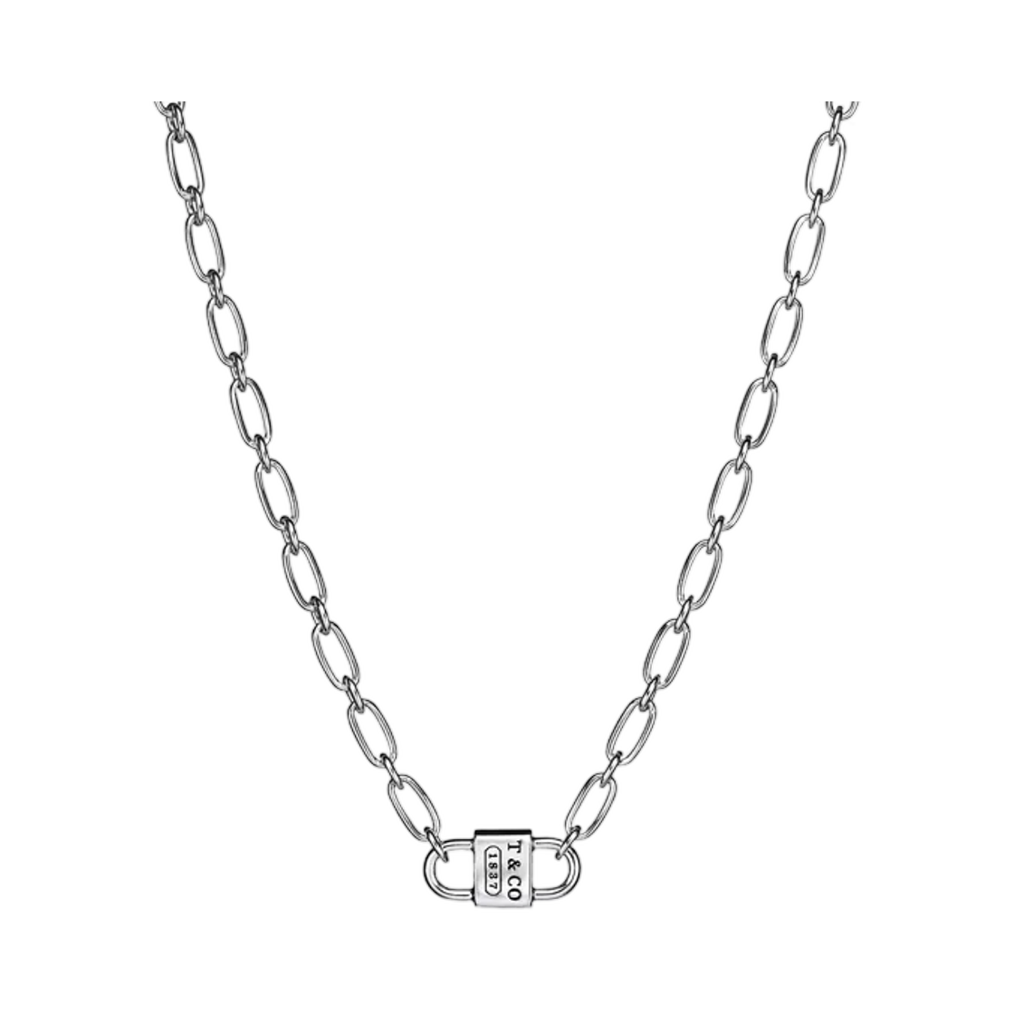 73247373 Tiffany & Co. Tiffany 1837 Small Double Lock Necklace Sterling Silver