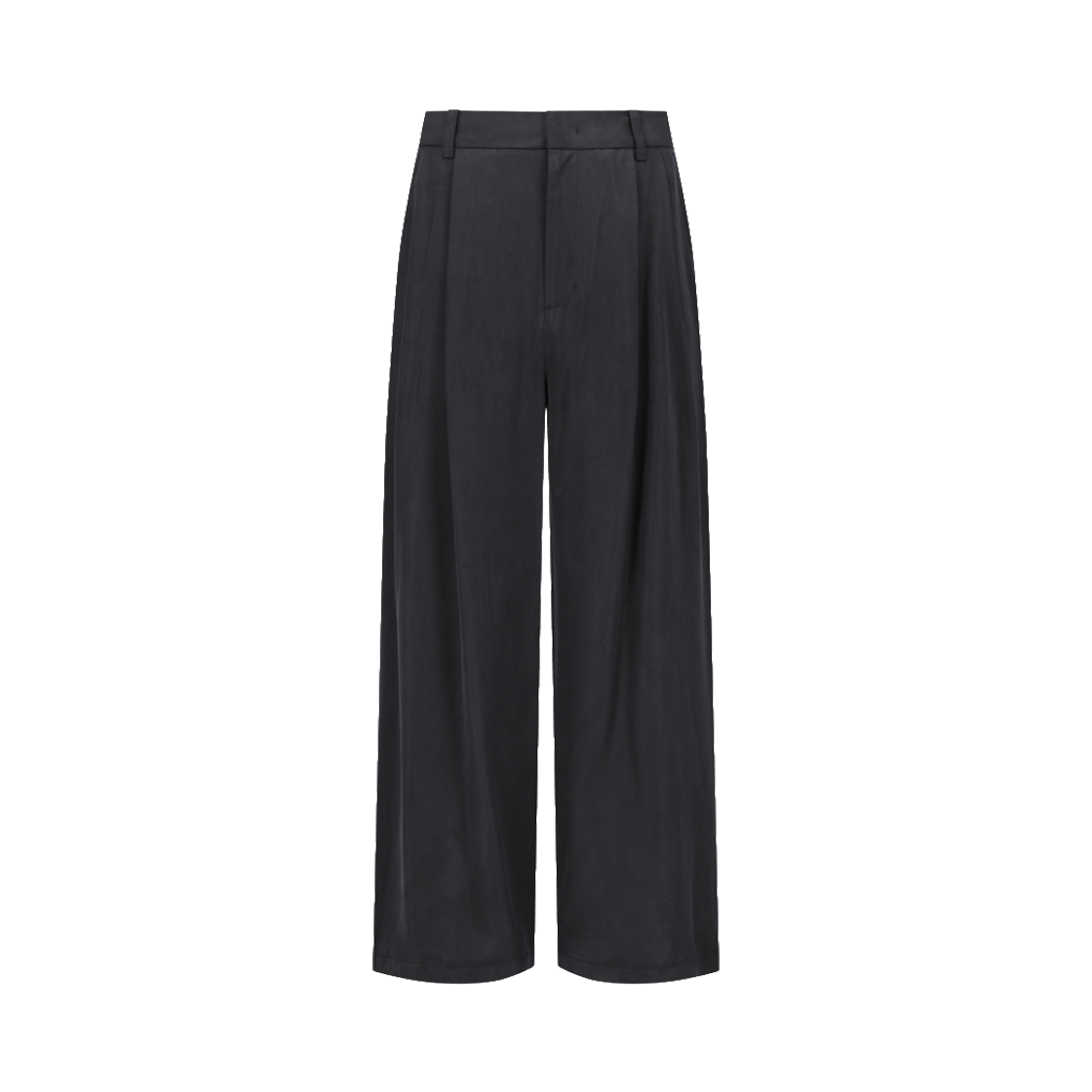 KM6APALAM54BK Amomento Men's Cupro Two Tuck Wide Pants Black - 26SS