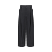 Amomento Men's Cupro Two Tuck Wide Pants Black - 26SS