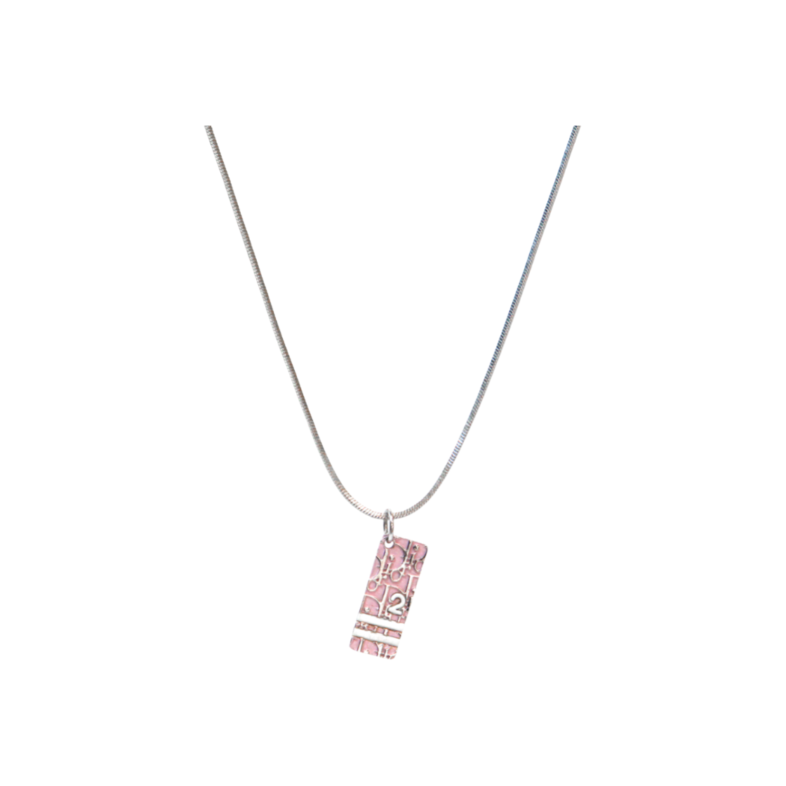 디올 핑크 트로터 실버 목걸이 A-B49653(Dior Pink Trotter Silver Necklace A-B49653)