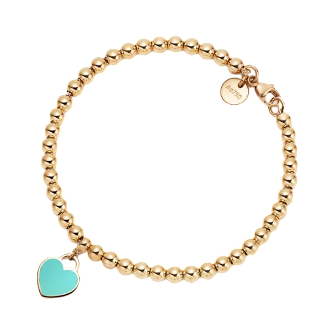 티파니 앤 코 리턴 투 티파니 미니 하트 태그 비드 브레이슬릿 옐로우 골드(Tiffany & Co. Return to Tiffany Mini Heart Tag Bead Bracelet Yellow Gold)