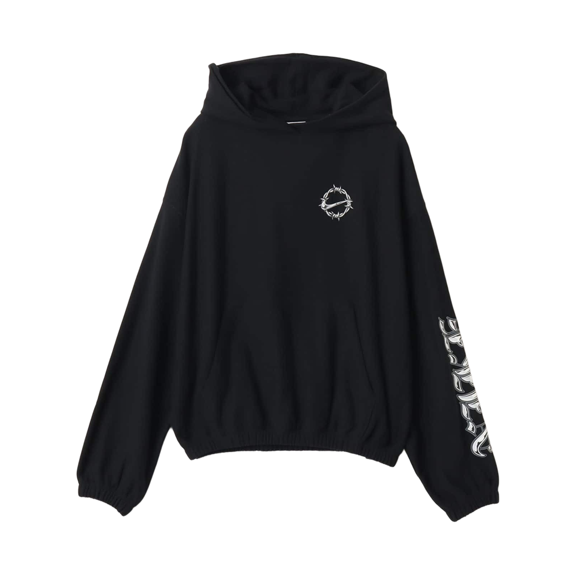 IF0327-010 (W) Nike NSW Oversized French Terry Graphic Pullover Hoodie Black College Grey - Asia