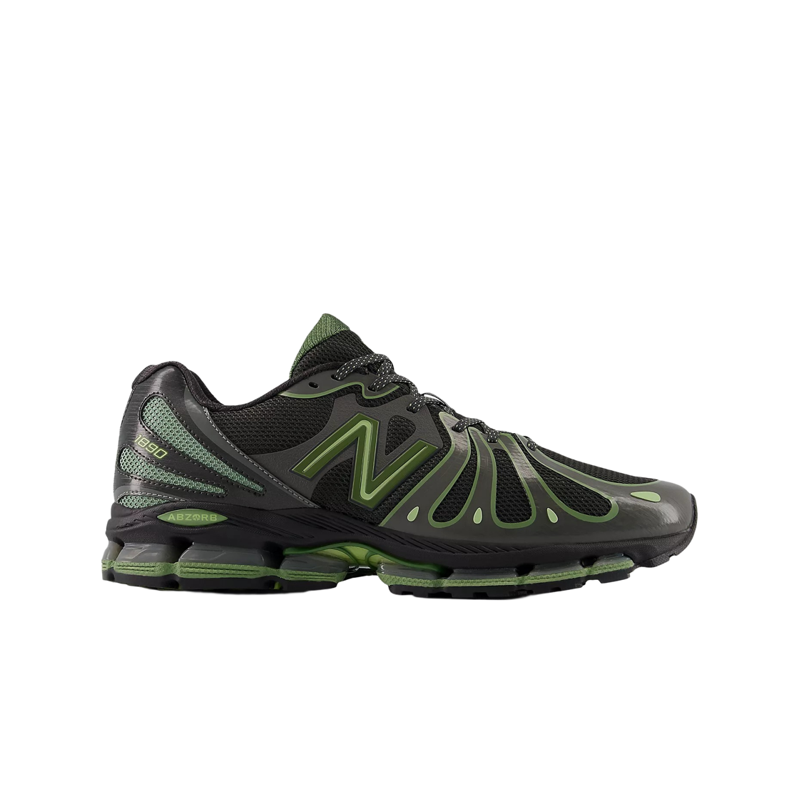 U189071H New Balance 1890 Faded Black Utility Green - D Standard