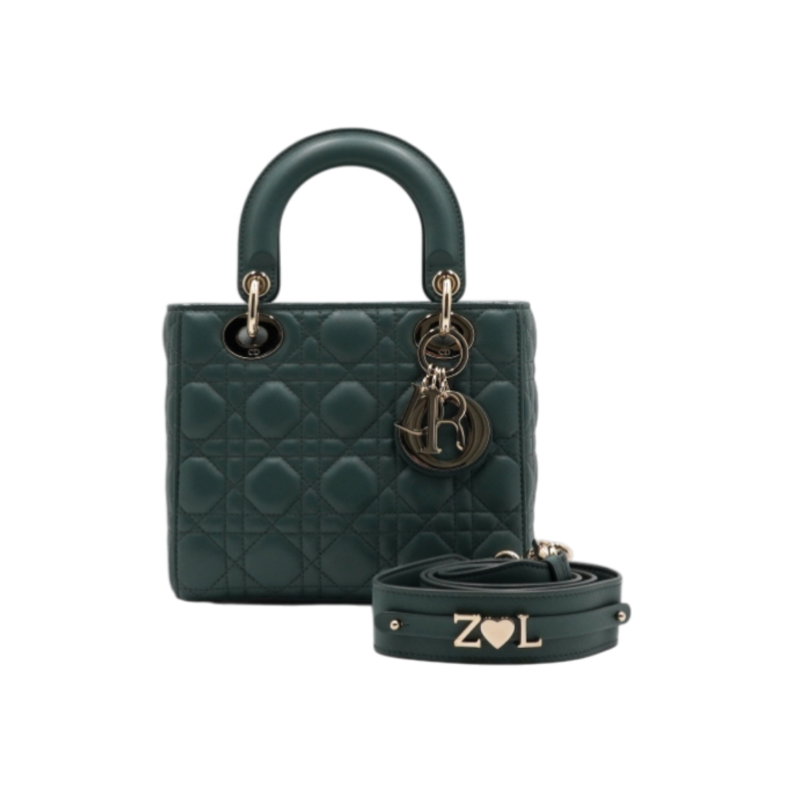 ITO3KSQSJSFP Dior M0538OCAL Green Lady Dior Small ABCDIOR Tote & Shoulder Bag