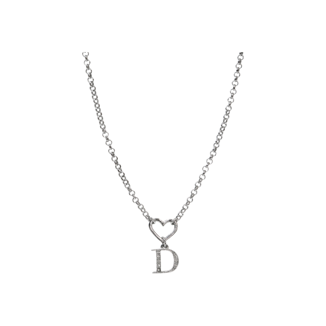 ITID8VDUVWS3 Dior Cubic D Heart Silver Necklace C-B49813