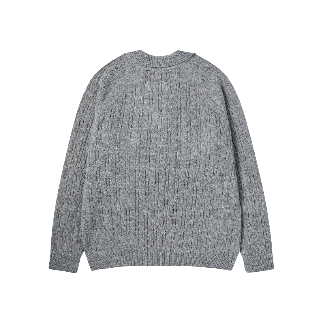 엔 아카이브 에어리 알파카 케이블 폴로 니트 그레이(N ARCHIVE Airy Alpaca Cable Polo Knit Gray) - 2
