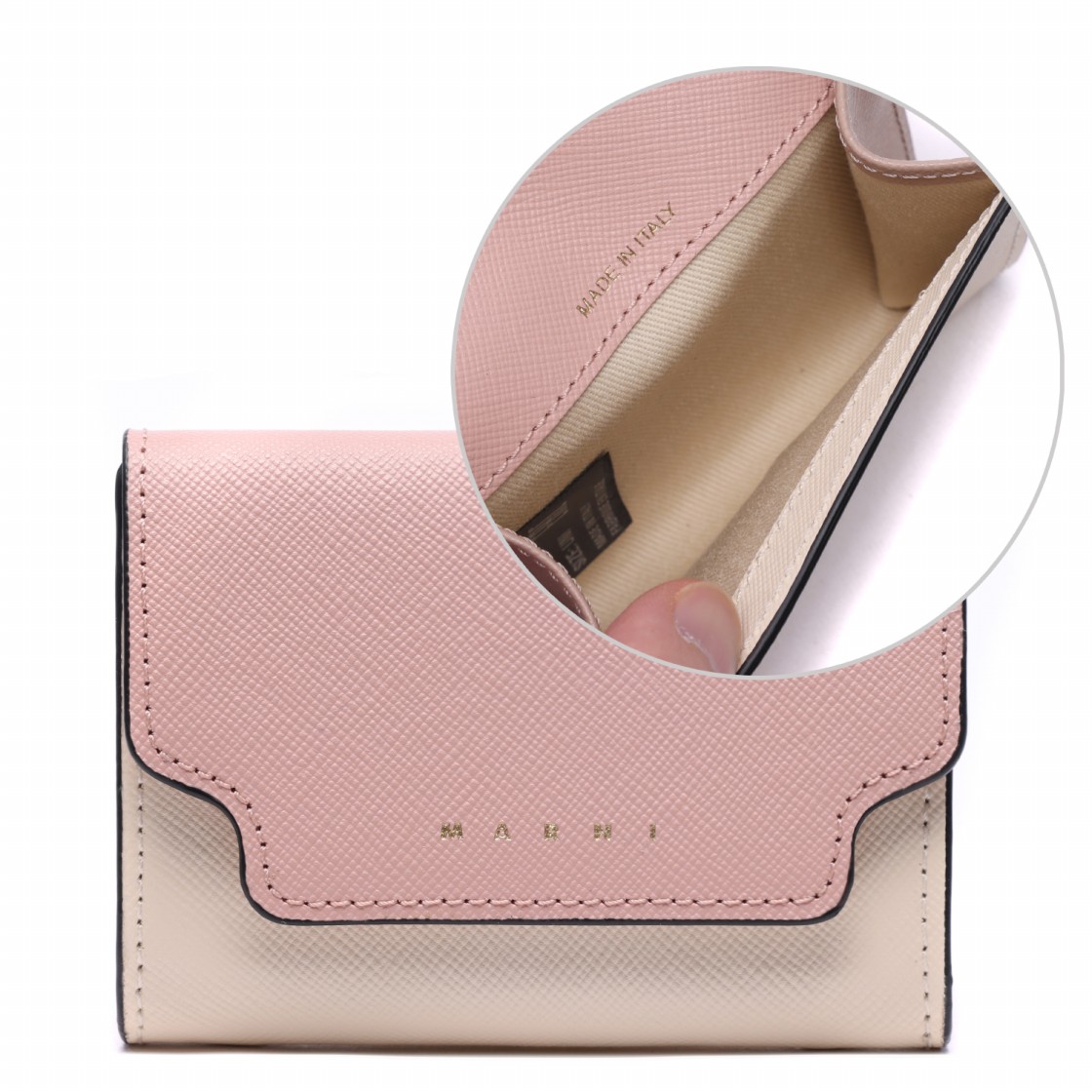 [25% 쿠폰] 마르니 사피아노 레더 코인 케이스 카멜리아 토크([25% 쿠폰] Marni Saffiano Leather Coin Case Camellia Talc) - 2