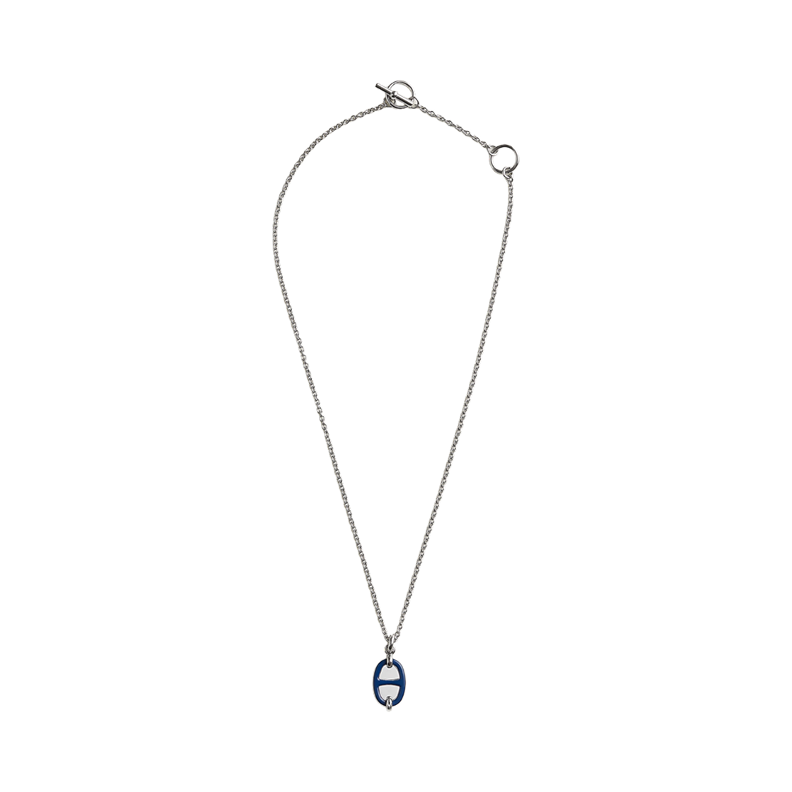 (W) 에르메스 미니 마이옹 펜던트 스몰 모델 & 팔라듐 하드웨어 블루 사피흐((W) Hermes Mini Maillon Pendant Small Model & Palladium Bleu Saphir) - 2