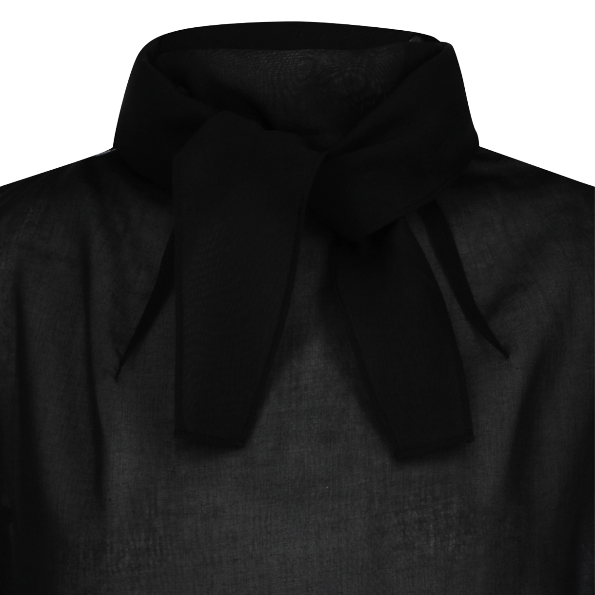 아모멘토 우먼 노티드 칼라 탑 블랙 - 26SS(Amomento Women Knotted Collar Top Black - 26SS) - 5