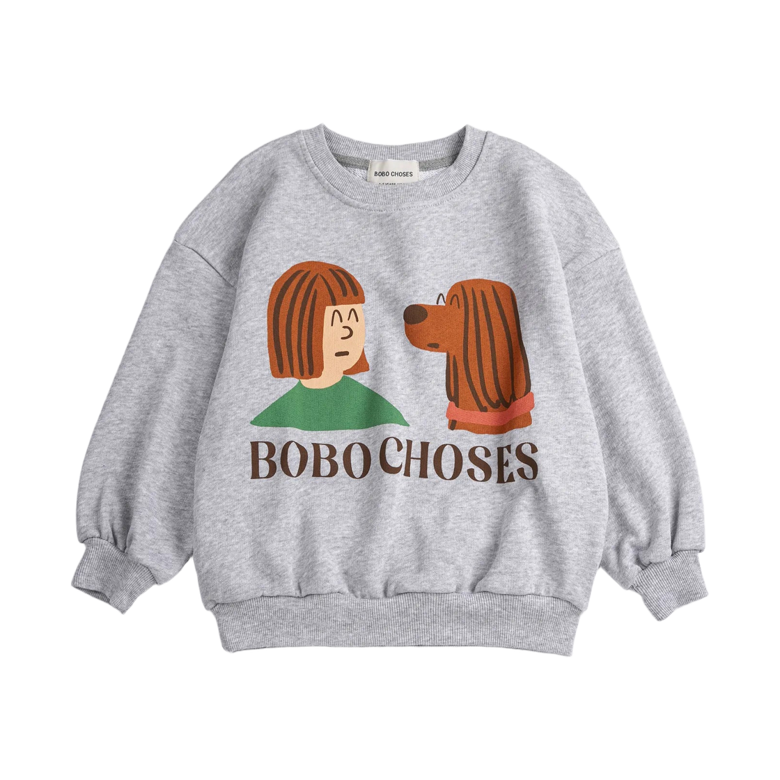 (키즈) 보보쇼즈 프렌즈 인 어 피클 스웨트셔츠 헤더 그레이((Kids) Bobo Choses Friends In A Pickle Sweatshirt Heather Grey) - 1
