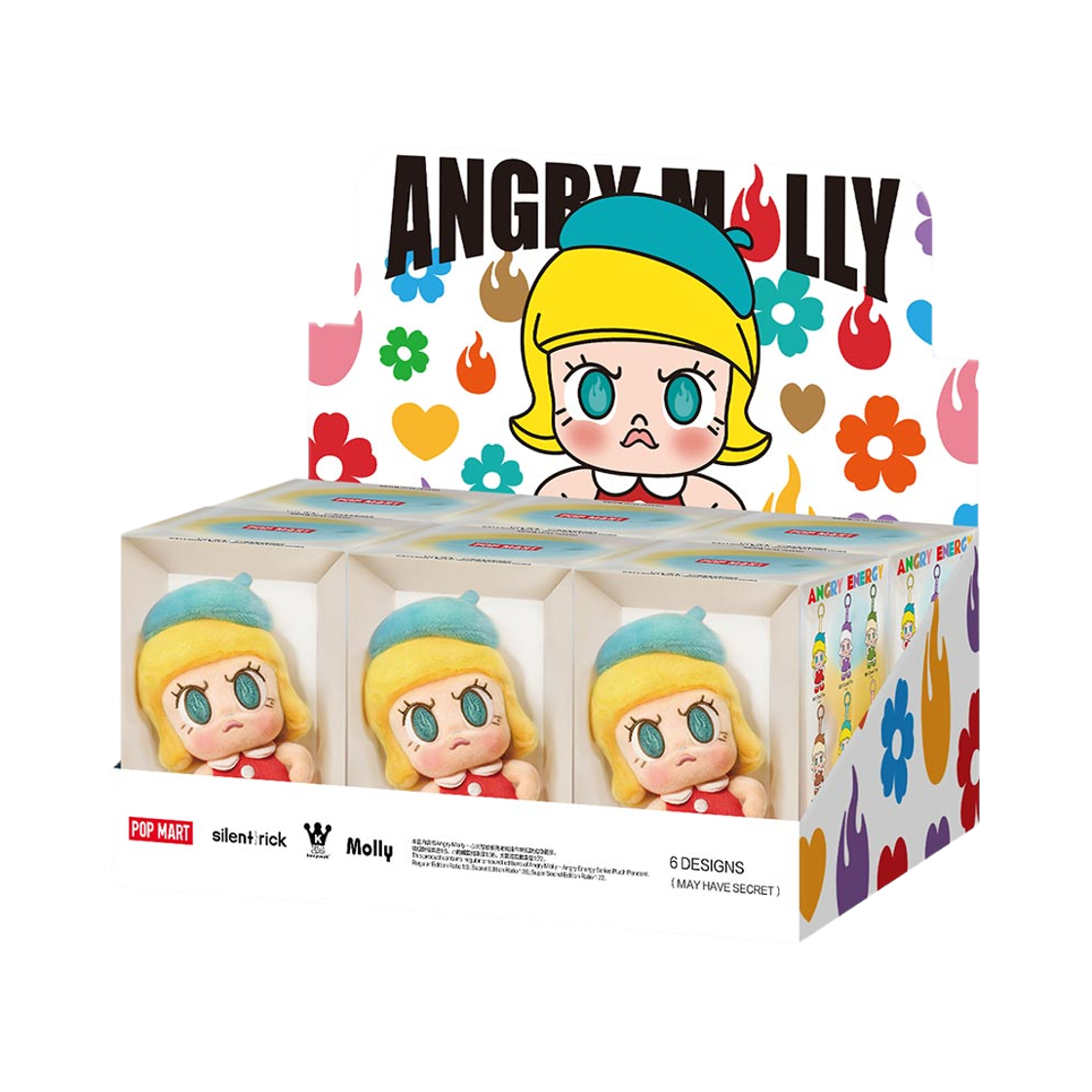 팝마트 앵그리 몰리 앵그리 에너지 시리즈 인형 키링 미개봉 랜덤박스 (6개입)(Pop Mart Angry Molly Angry Energy Series Plush Pendant Sealed Case (6 Blind Boxes)) - 1