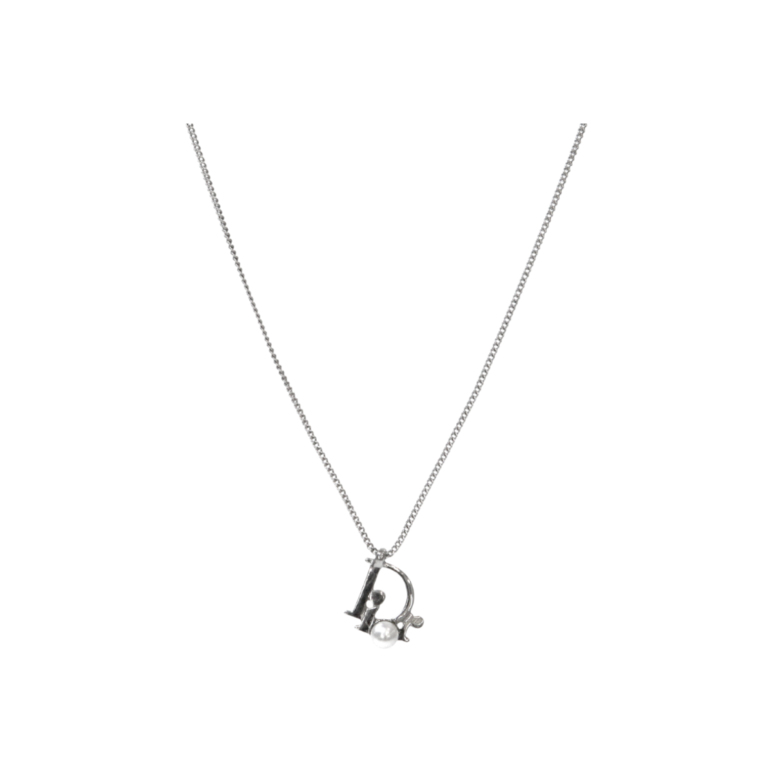 ITPRVNJOB7O5 Dior Pearl Oblique Silver Necklace A-B48977