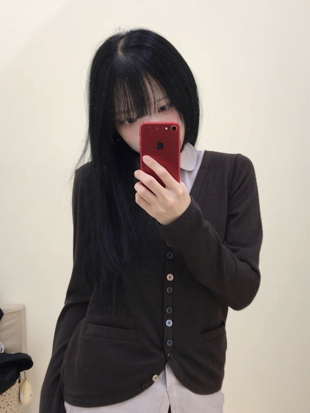 COYSEIO Layered Shirt Cardigan Brown, COYSEIO Flow Fold Pants Khaki 착용 스타일 - 1