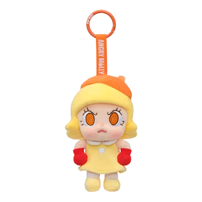 팝마트 앵그리 몰리 앵그리 에너지 시리즈 인형 키링 옐로우 파이어 (개봉 박스)(Pop Mart Angry Molly Angry Energy Series Plush Pendant Yellow Fire (Opened Case))