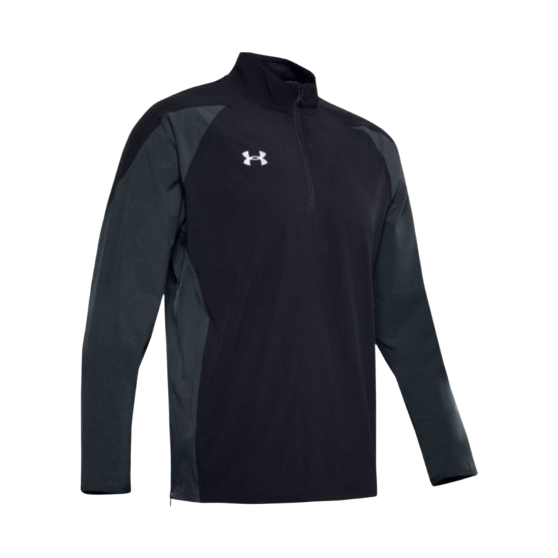 1351319-001 Under Armour Squad Coach Long Sleeve Water Resistant 1/4 Zip Pullover Black Gray