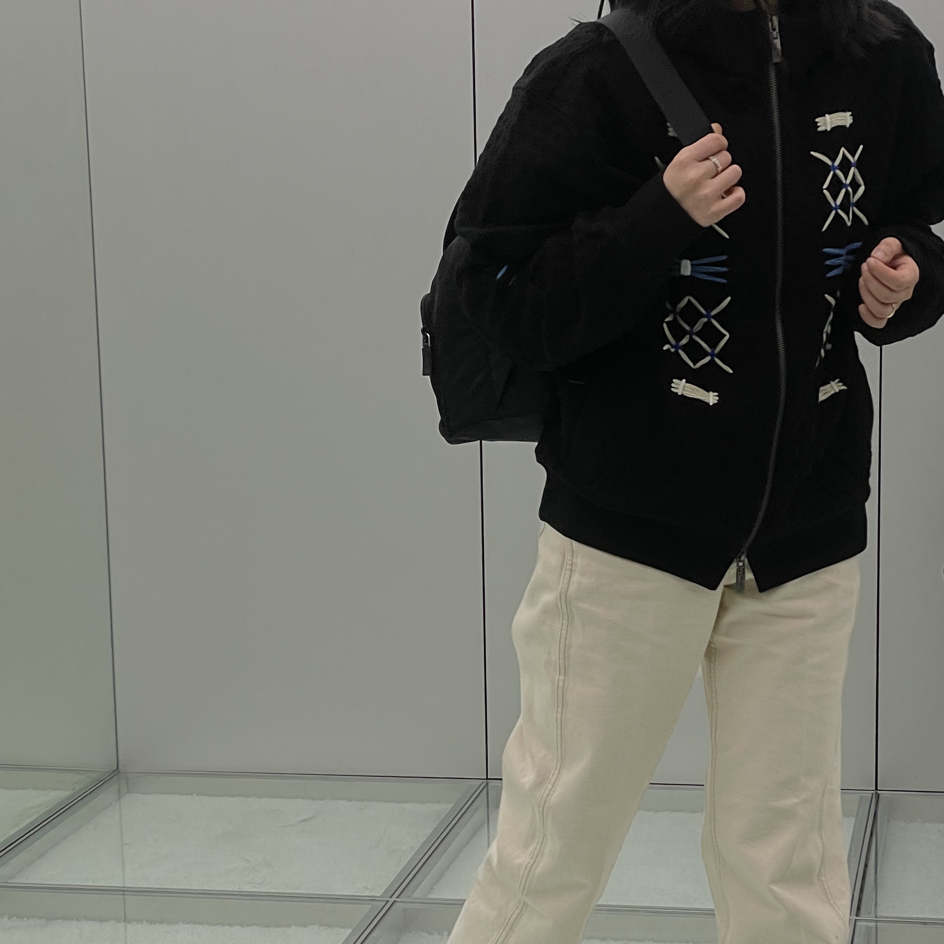 Ader Error Hoodie Zip-Up Product. 25 Noir 착용 스타일 - 1