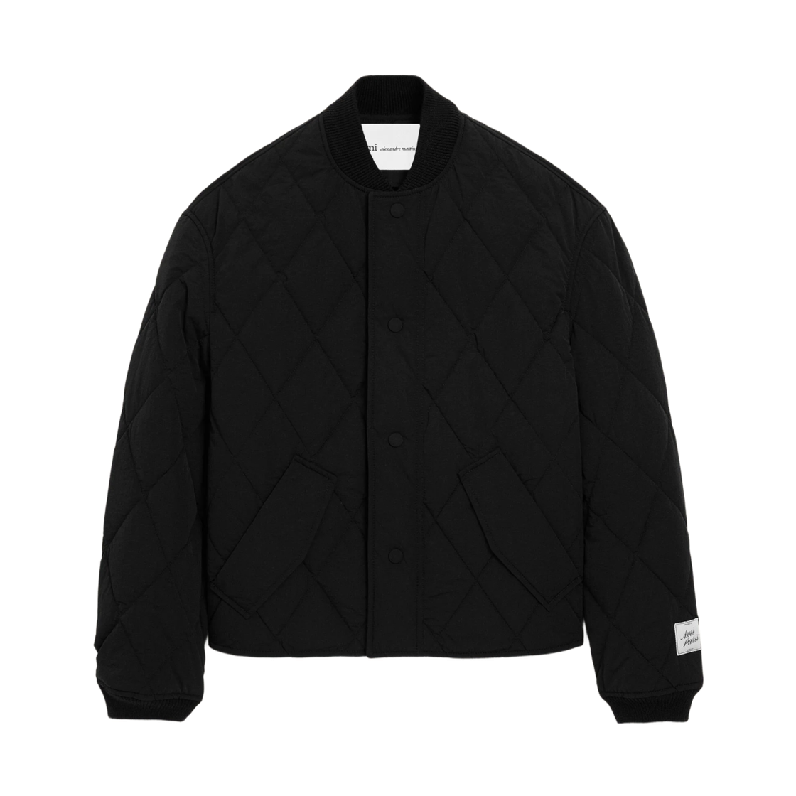아미 블랙 나일론 패딩 자켓 블랙(AMI Black Nylon Padded Jacket Black) - 1