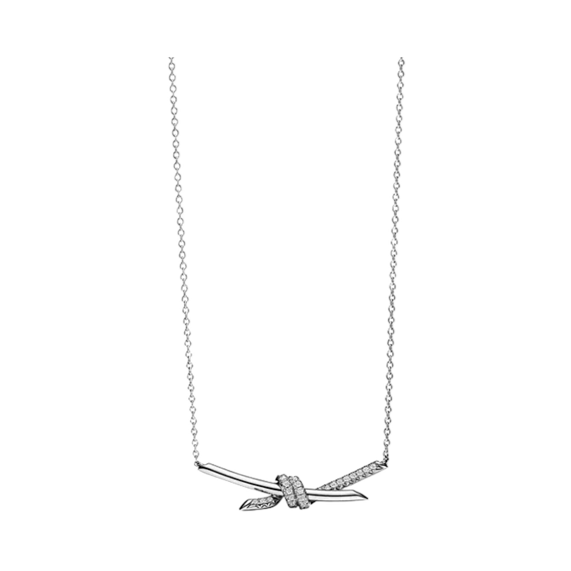 티파니 앤 코 티파니 노트 펜던트 화이트 골드 다이아몬드(Tiffany & Co. Tiffany Knot Pendant White Gold with Diamonds)