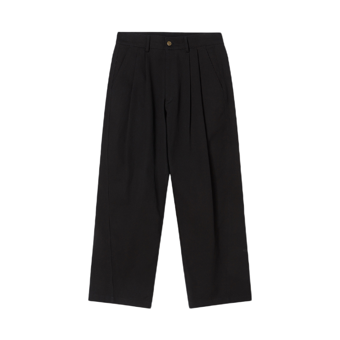 엔 아카이브 스트럭처드 코튼 커브드 팬츠 블랙