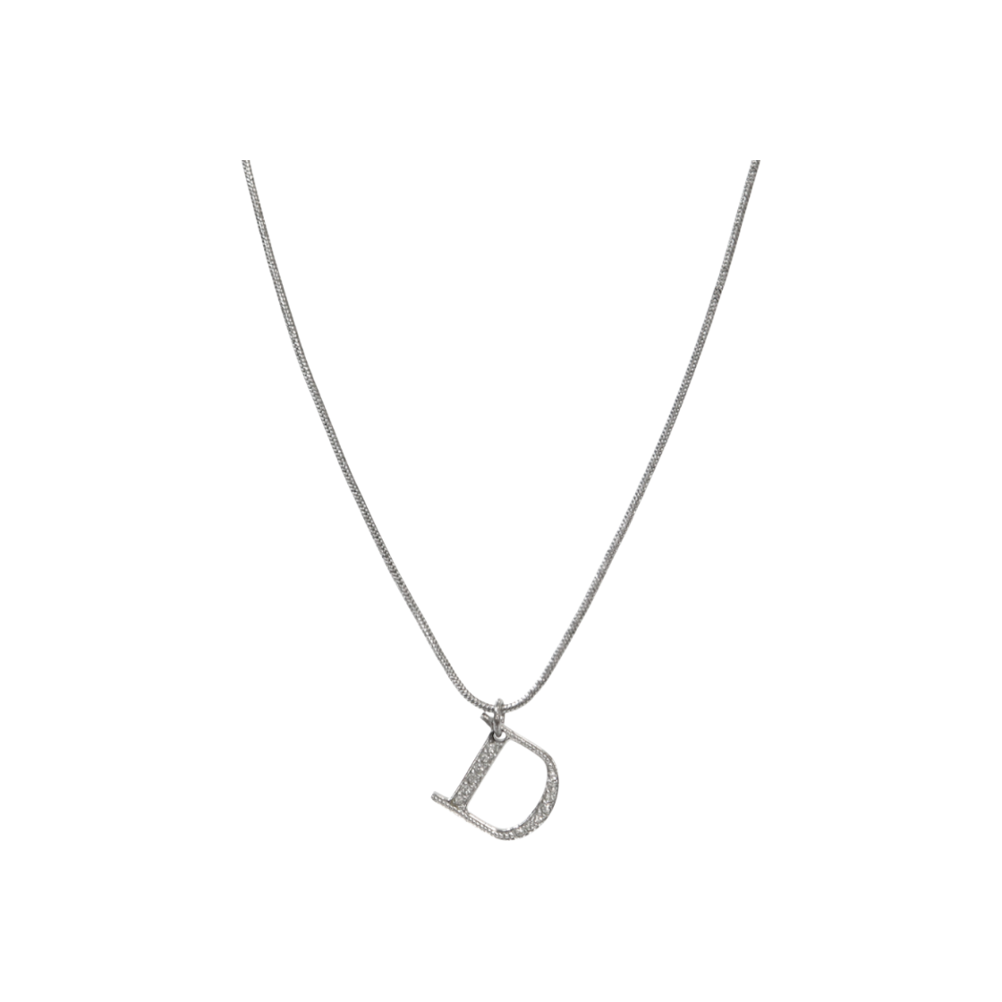IT3RV4RJH4D3 Dior Cubic D Silver Necklace A-B49495