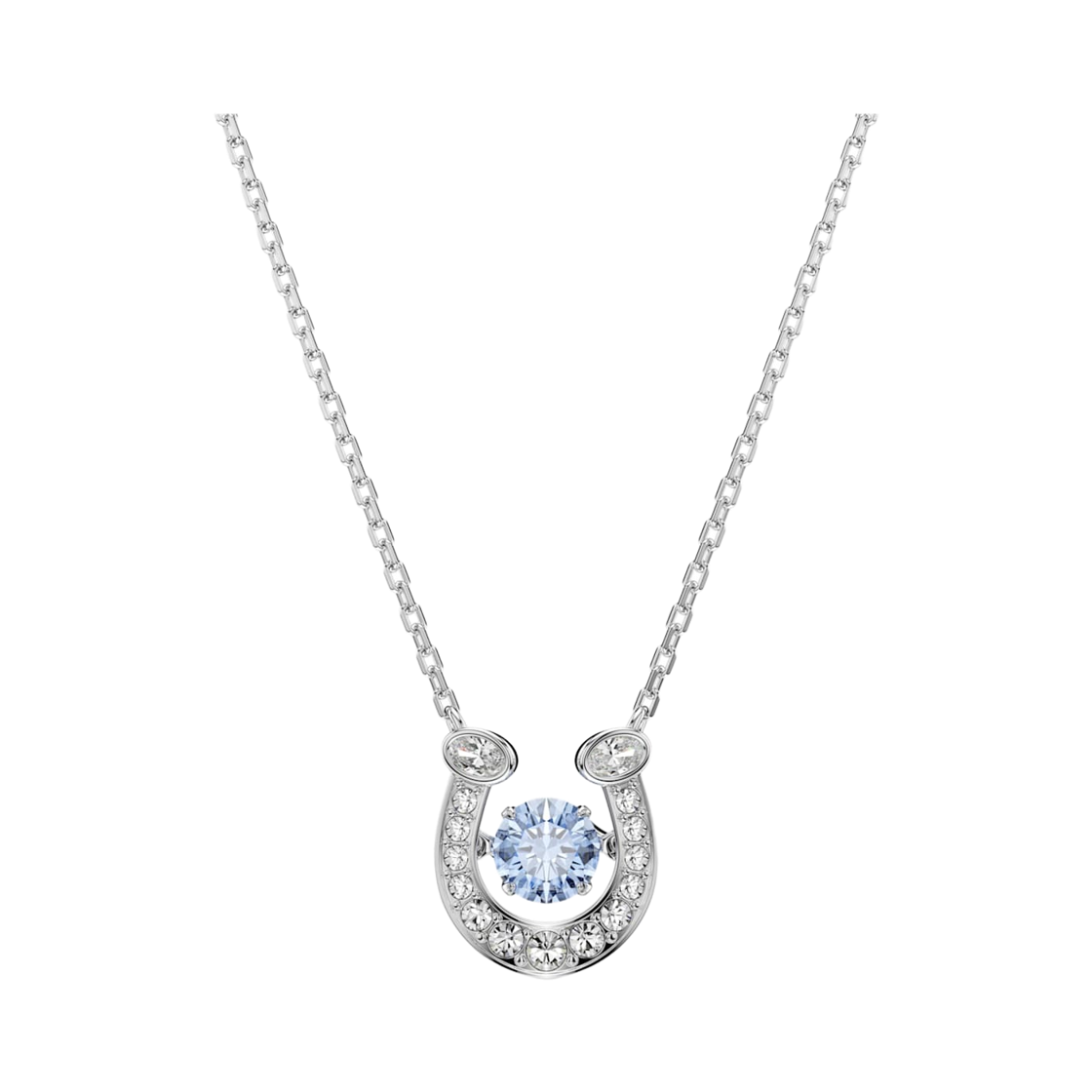 (W) 스와로브스키 심볼리카 펜던트 라운드 컷 파베 홀스슈 블루 로듐 플래팅((W) Swarovski Symbolica Pendant Round Cut Pave Horse Shoe Blue Rhodium Plated)