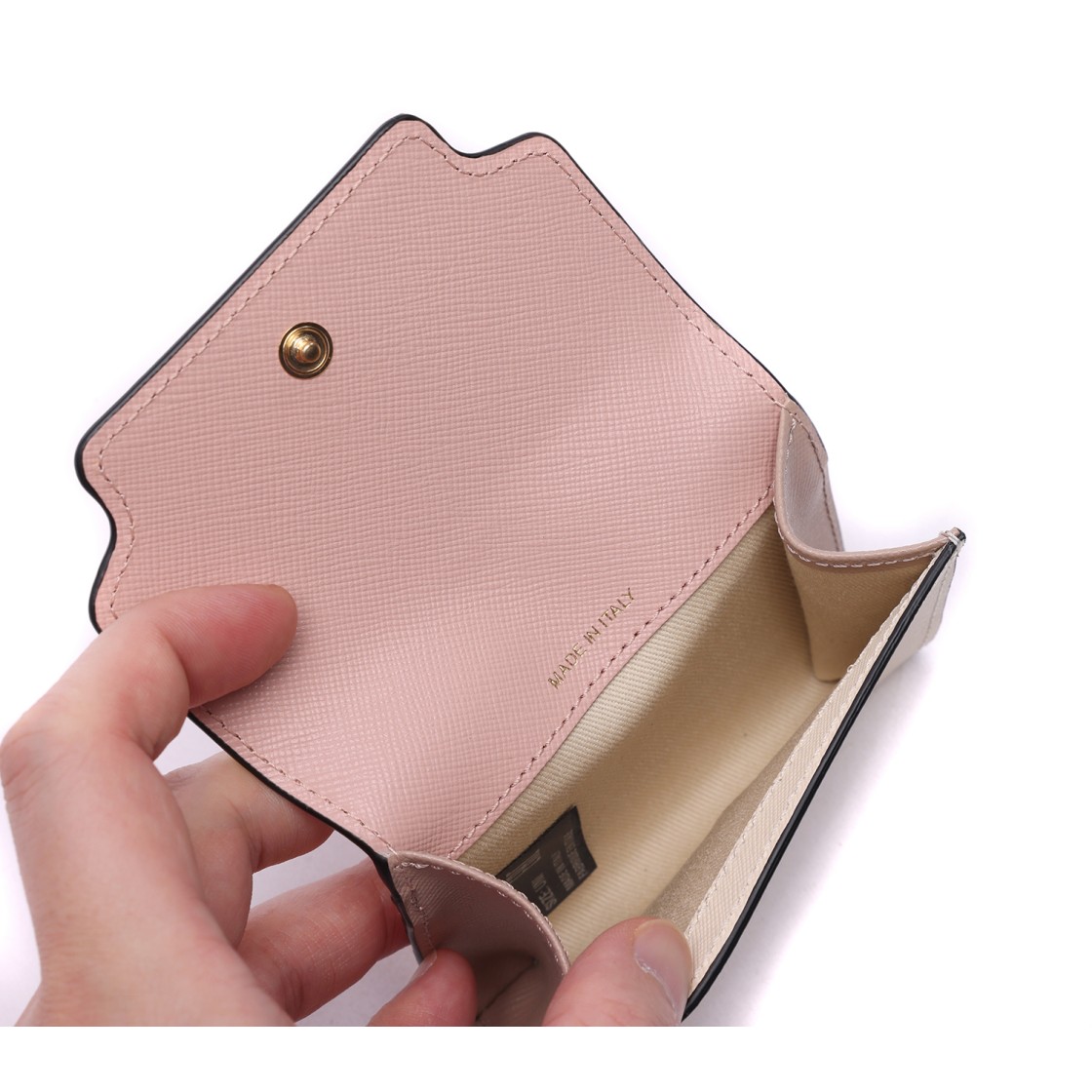[25% 쿠폰] 마르니 사피아노 레더 코인 케이스 카멜리아 토크([25% 쿠폰] Marni Saffiano Leather Coin Case Camellia Talc) - 6