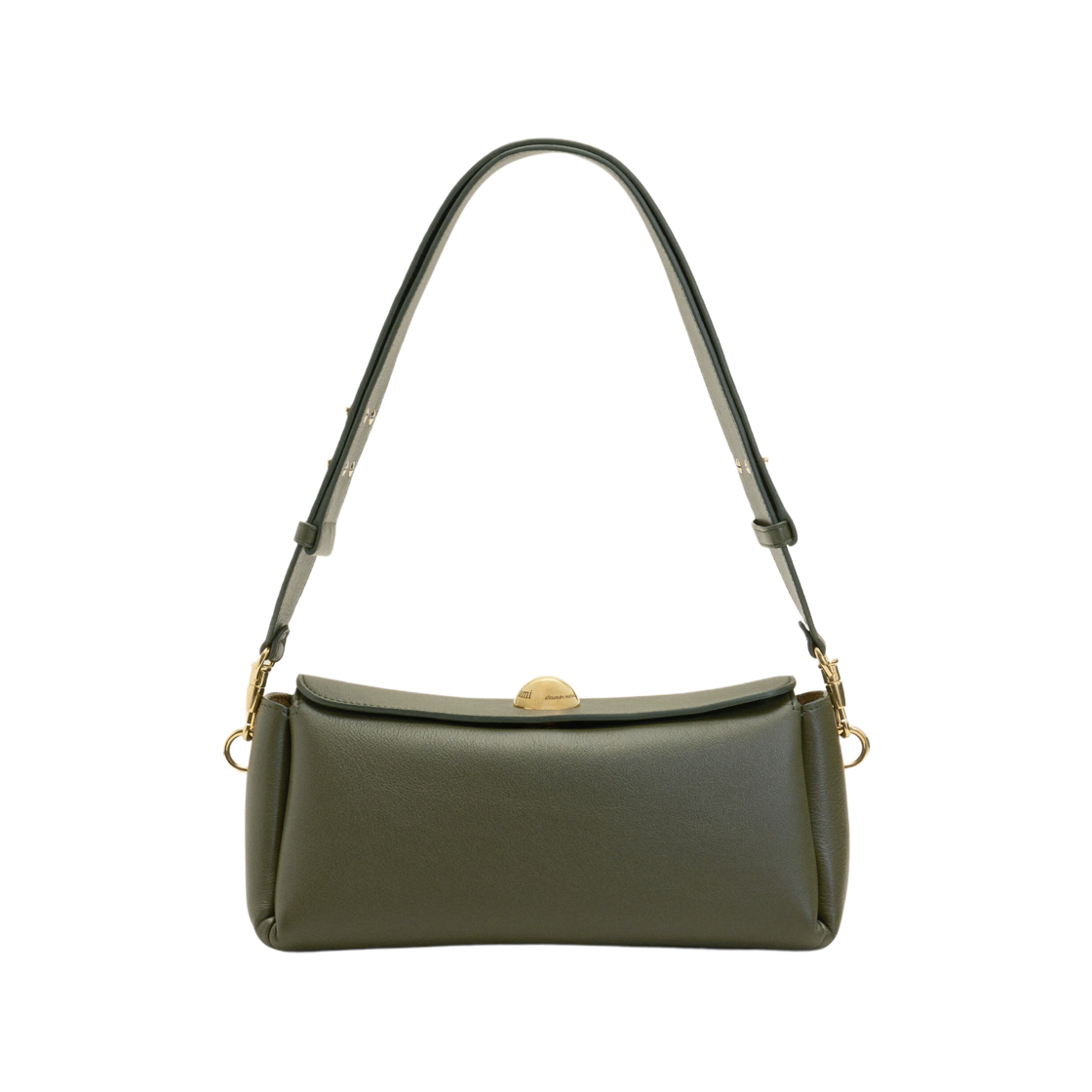 ULL027-AL0103-A037 AMI Green Cow Leather Carrousel Bag Dark Khaki