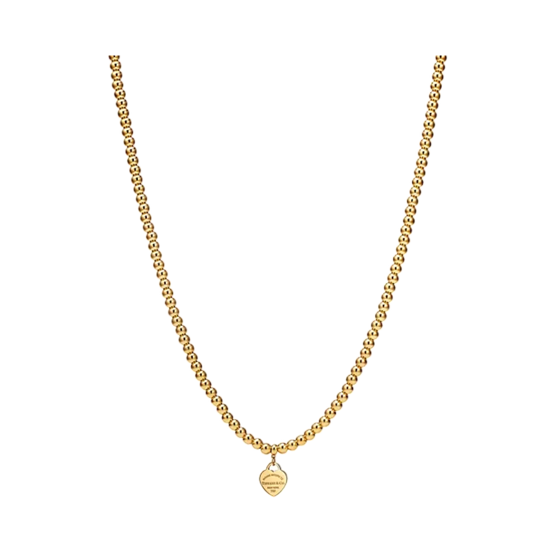 72975227 Tiffany & Co. Return to Tiffany Heart Tag Bead Necklace Yellow Gold Mini