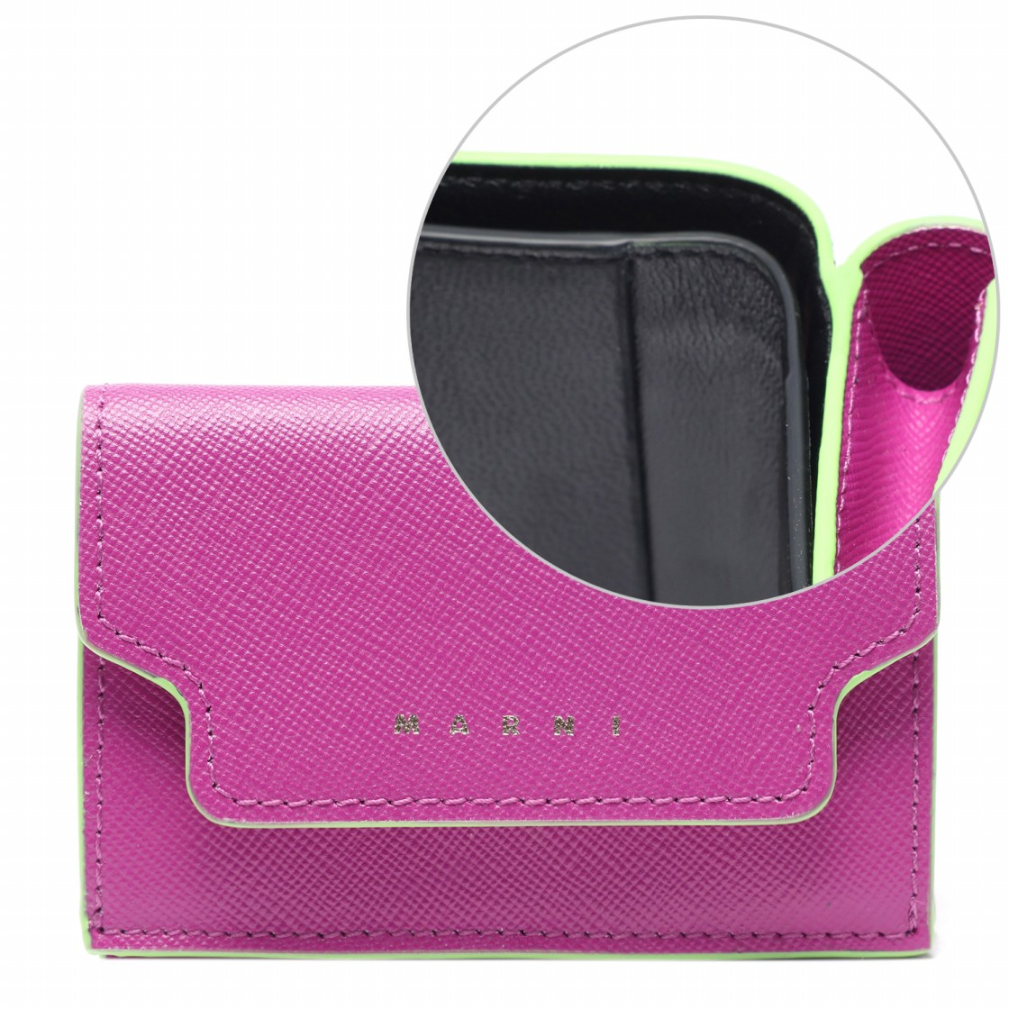 [25% 쿠폰] 마르니 사피아노 트라이폴드 월렛 퍼플([25% 쿠폰] Marni Saffiano Tri-Fold Wallet Purple) - 2