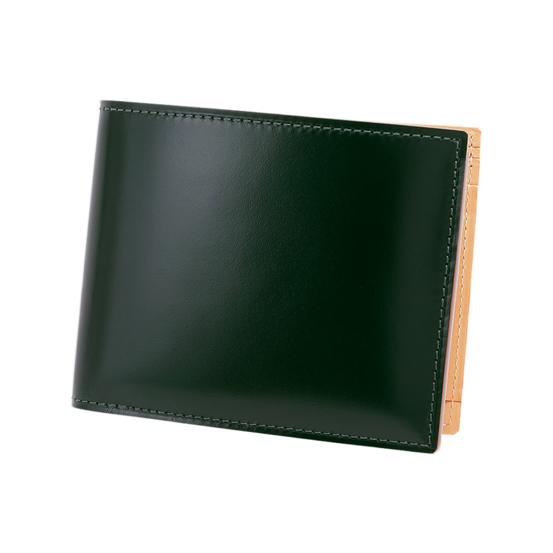 간조 코도반 코인 포켓 바이폴드 지갑 다크 그린(Ganzo Cordovan Bi-Fold Wallet with Coin Pocket Dark Green)