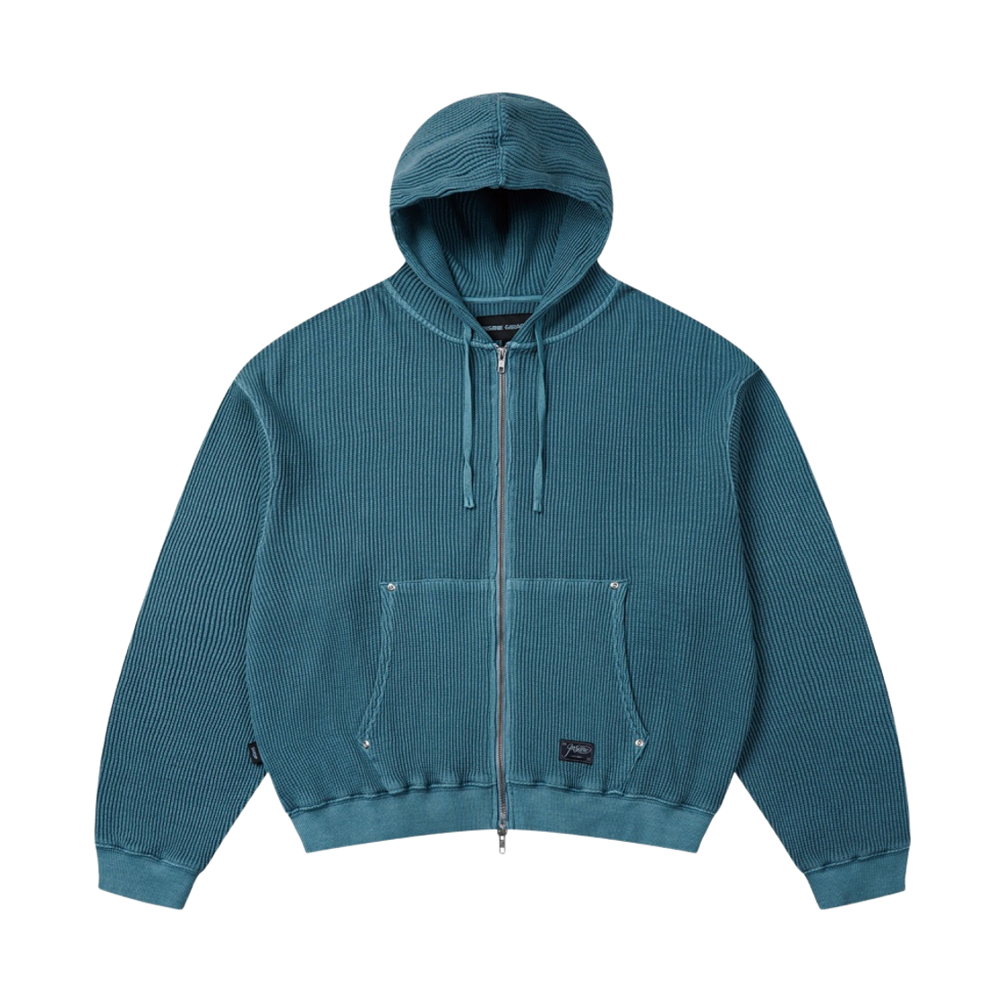 IG26SOT003TL INSANE GARAGE Washed Waffle Hoodie_Teal