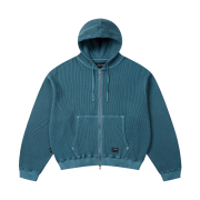 INSANE GARAGE Washed Waffle Hoodie_Teal