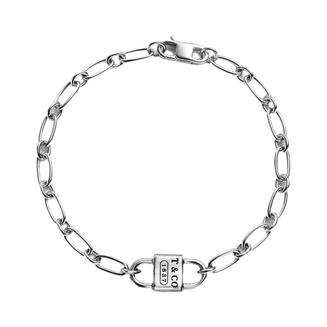 티파니 앤 코 티파니 1837 스몰 더블 락 브레이슬릿 스털링 실버(Tiffany & Co. Tiffany 1837 Small Double Lock Bracelet Sterling Silver) - 1
