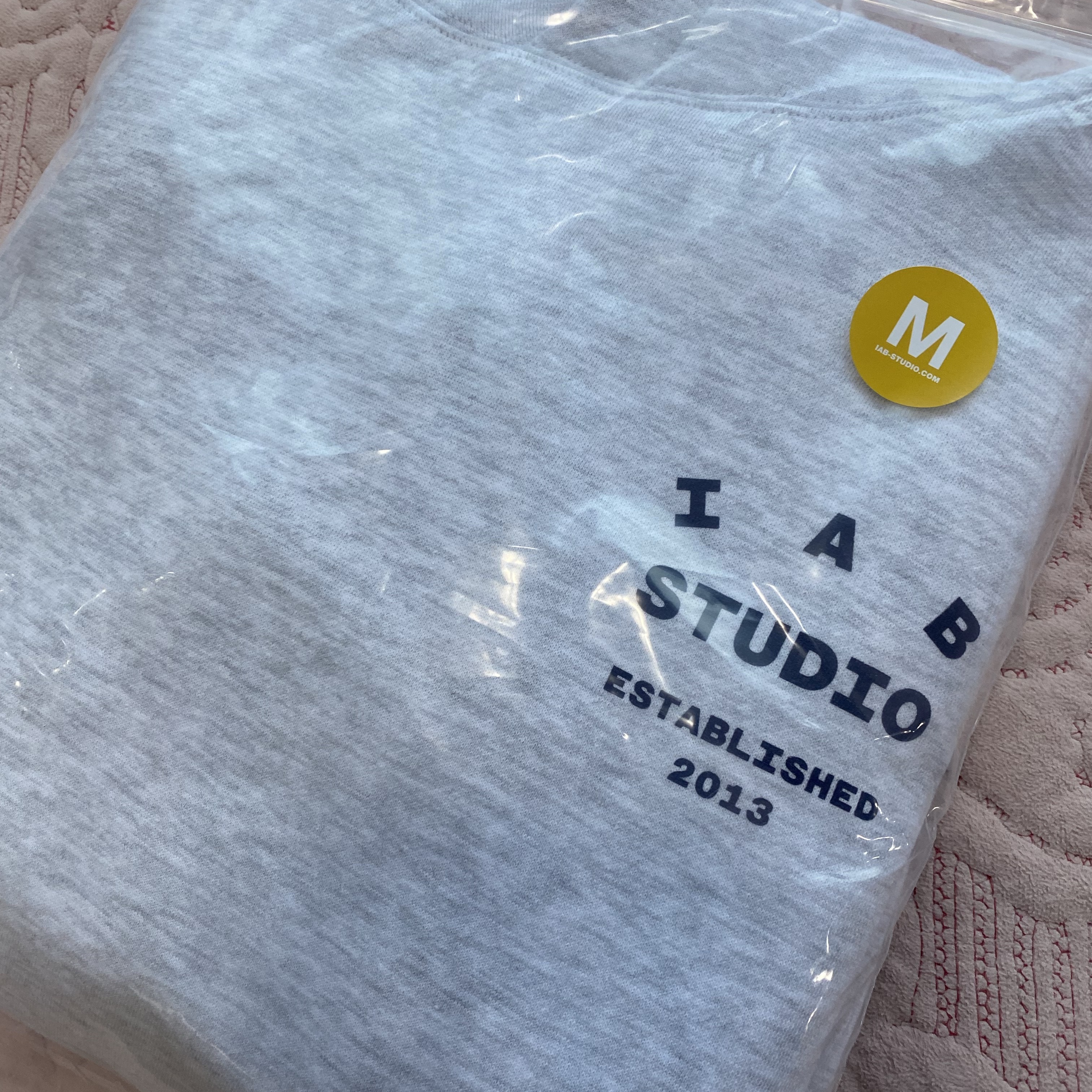 IAB Studio 25 Hoodie Light Gray Navy 착용 스타일