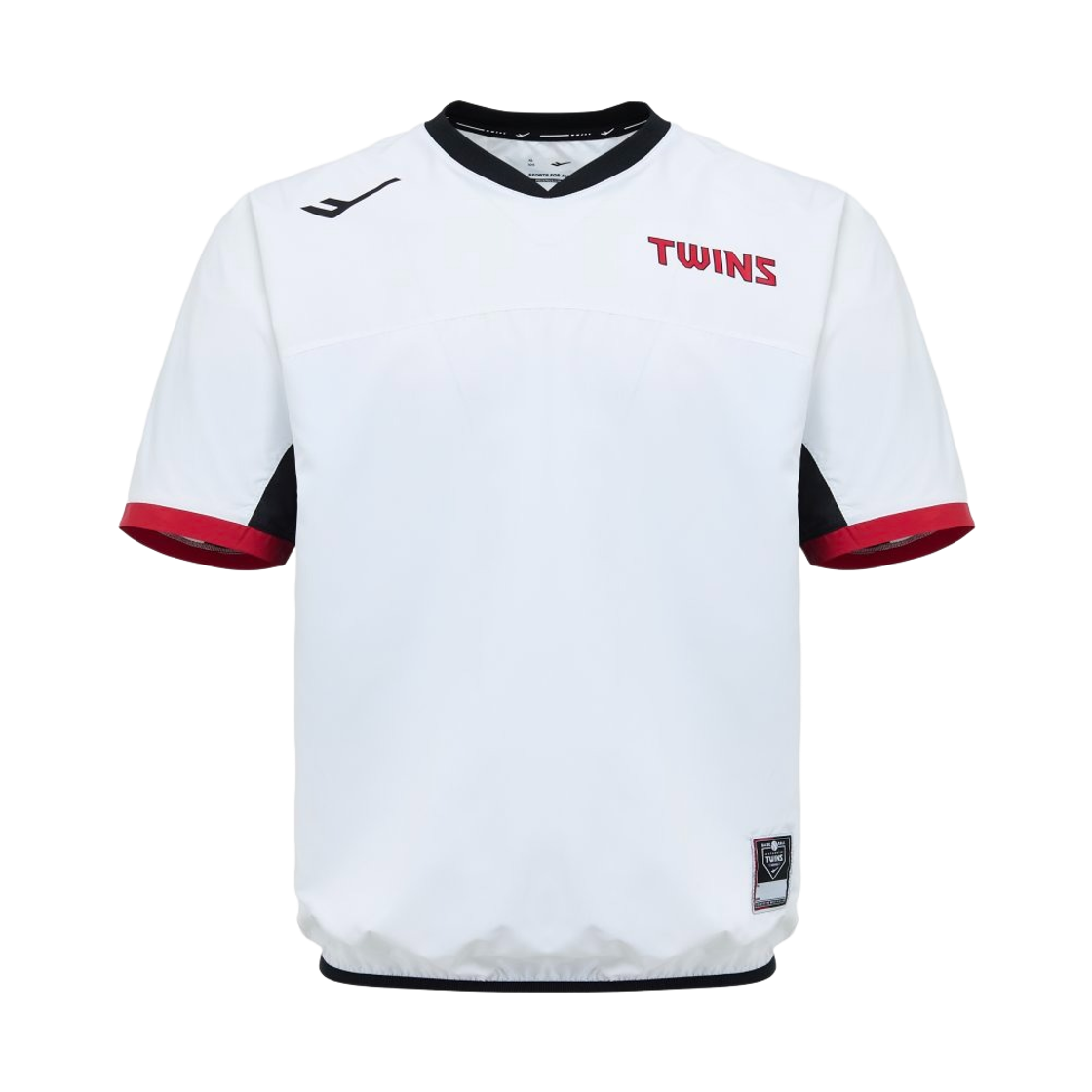LG 트윈스 2026 어센틱 숏슬리브 브이넥 윈드브레이커 화이트(LG Twins 2026 Authentic Short Sleeve V-Neck Windbreaker White)