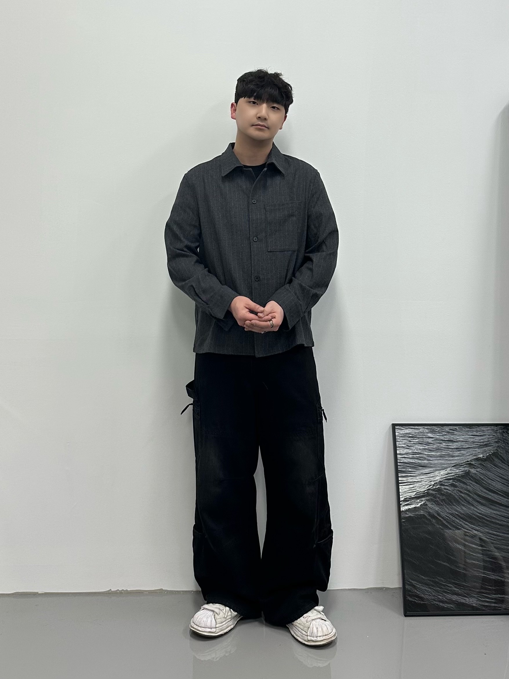 Maison Mihara Yasuhiro Blakey OG Sole Canvas Low-top Sneakers White 착용 스타일 - 1