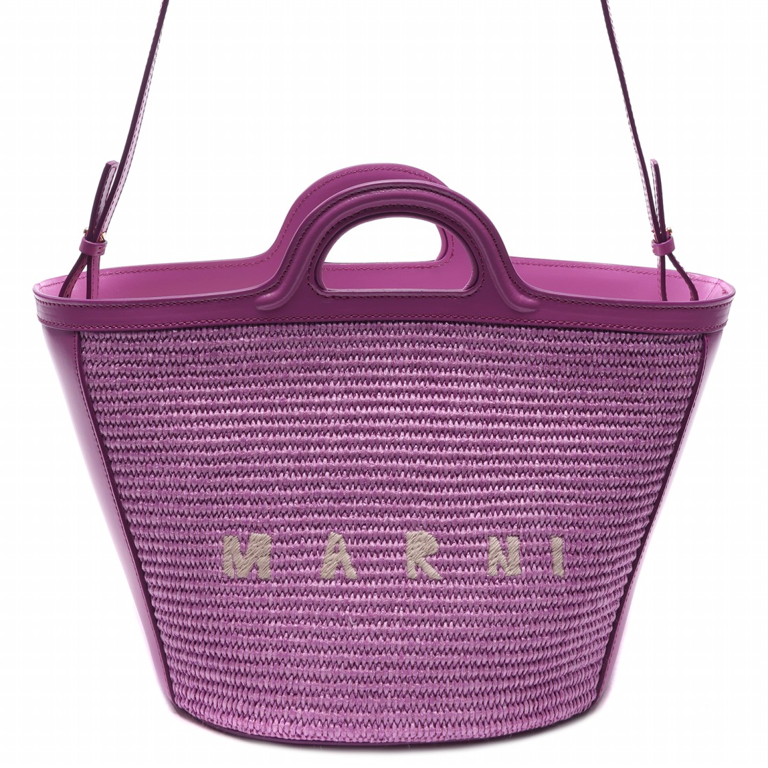 [25% 쿠폰] 마르니 레더 & 라피아 트로피칼리아 스몰백 라이트 라일락([25% 쿠폰] Marni Leather & Raffia Tropicalia Small Bag Light Lilac) - 2
