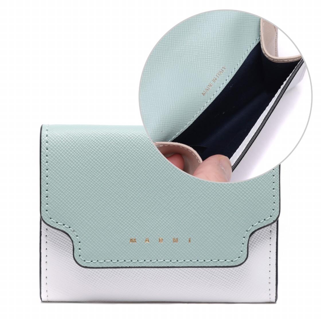 [25% 쿠폰] 마르니 사피아노 레더 코인 케이스 티그린 라임스톤([25% 쿠폰] Marni Saffiano Leather Coin Case Teagreen Limestone) - 2