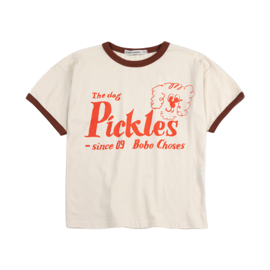 (키즈) 보보쇼즈 피클 더 도그 티셔츠 오프 화이트((Kids) Bobo Choses Pickles The Dog T‑shirt Off White) - 1