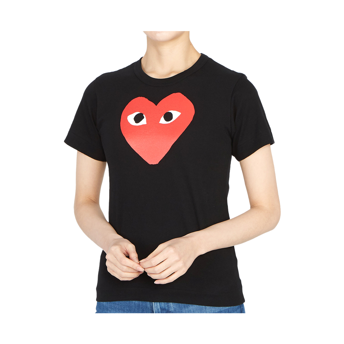 [25% 쿠폰] (W) 플레이 꼼데가르송 레드 하트 티셔츠 블랙([25% 쿠폰] (W) Play Comme des Garcons Red Heart T-Shirt Black) - 6
