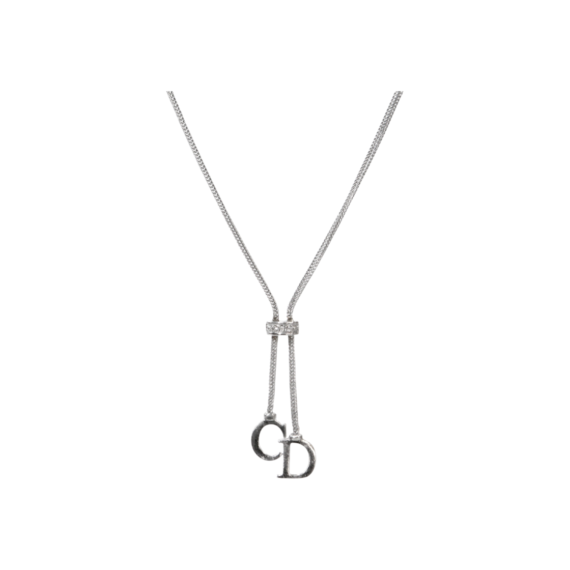 ITQVUQDUEFWN Dior Cubic CD Silver Necklace A-B48600